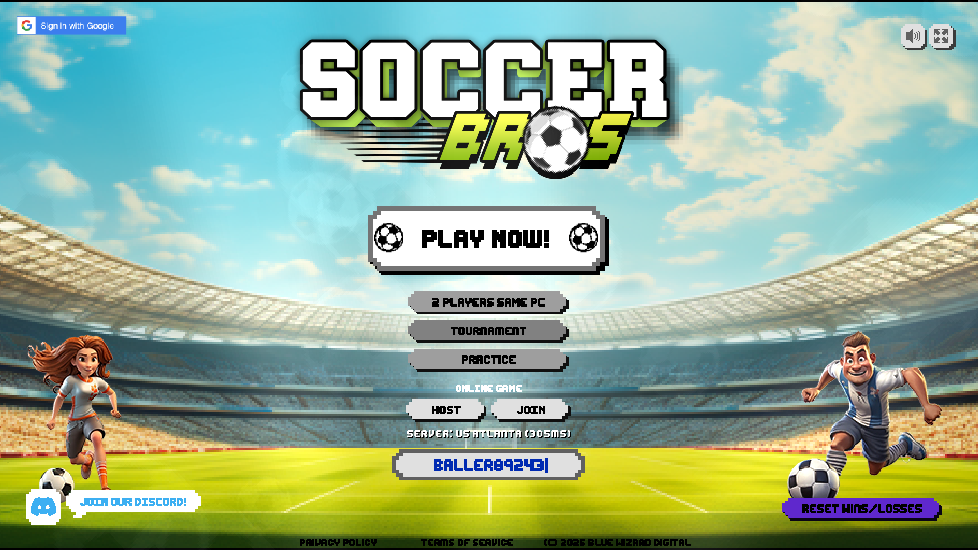 Screenshot of Soccer Bros available on Infinite Chef Online