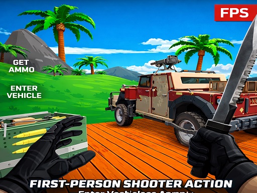 Screenshot of Blocky Zombie Shooting available on Infinite Chef Online